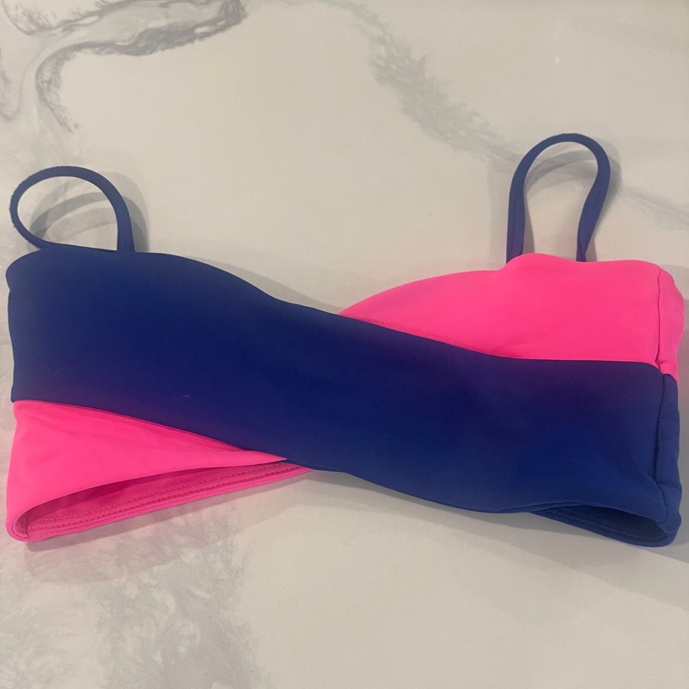 Pink and Blue Bikini Top
